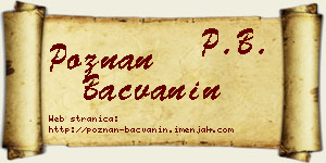 Poznan Bačvanin vizit kartica
